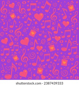 love heart seamless pattern vector illustration. Cute romantic pink hearts background print. Valentine's day holiday backdrop texture, romantic wedding design. Good for textile fabric design, wrapping