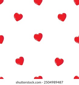 Love heart seamless pattern vector illustration. Cute romantic hearts background print. Valentine's day holiday backdrop texture, romantic design. 
