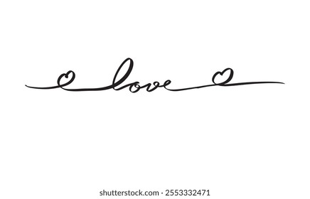 Amor forma coração texto preto fonte caligrafia script mão lettering preto cor símbolo feliz dia dos namorados amor romântico namoro celebração festival arte desenho presente bonito banner 