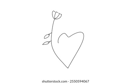 Love heart shape design black color write drawing rose graphic happy valentine day 14 fourteen day february month holiday romance doodle icon plant flower blossom wedding decoration symbol sign love 