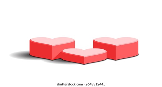 Amo coração forma hexágono podium palco pedestal e plataforma vetor, perfeito para apresentações românticas, exibições de produtos, ou cenários de eventos elegantes. Ideal para demonstrar afeto e luxo.