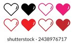 Love Heart Shape Icon. Simple Linear Valentine