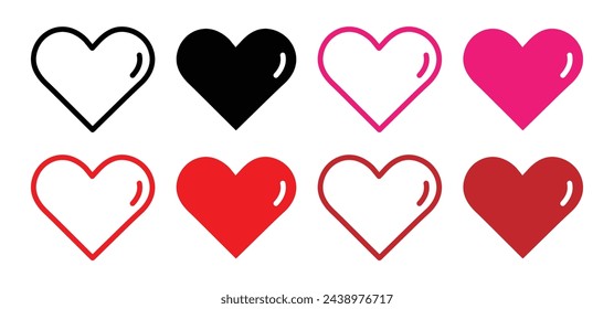 Love Heart Shape Icon. Simple Linear Valentine's Symbol. Romantic Emotion Vector