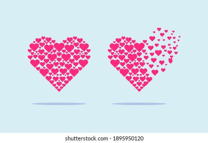 Love Heart Shape Illustration Vector Template