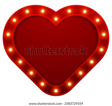 Love heart shape light bulb sign cafe restaurant