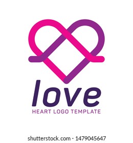 LOVE. Heart shape logo template.