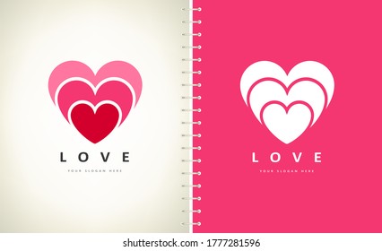 Love heart shape logo vector