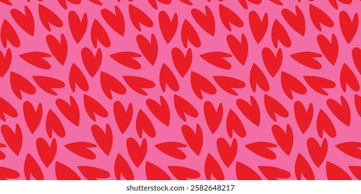 love heart shape pattern red pink pattern background
