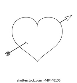 love heart shape romantic icon isolated vector illustration