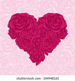 love in heart shape with texture background 