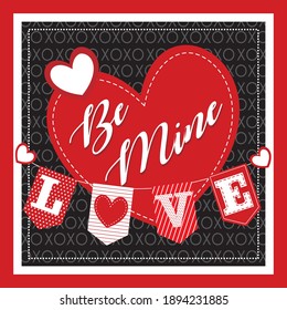 Love and heart shape for valentine card