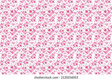 Love, Heart Shape and Valentine Seamless pattern and background for wedding and valentines day or for  greeting and invitation