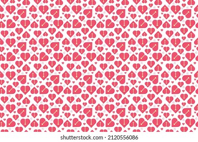 Love, Heart Shape and Valentine Seamless pattern and background for wedding and valentines day or for  greeting and invitation