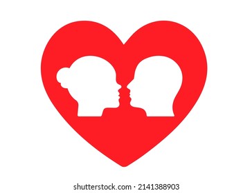 Love heart shape vector icon sign. Isolated on white background. Like logo symbol image.	

