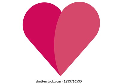 Love, heart shape vector illustration in red