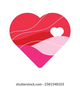 love heart shape vector, vintage heart symbol valentine's day.