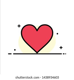 Love, Heart, Sign, Wedding  Business Flat Line Filled Icon Vector Banner Template