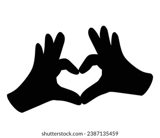 Love Heart Silhouette. Love Heart Vector Illustration.