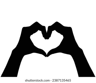 Love Heart Silhouette. Love Heart Vector Illustration.