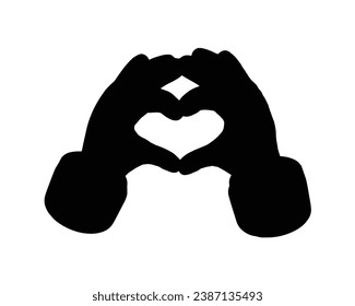 Love Heart Silhouette. Love Heart Vector Illustration.
