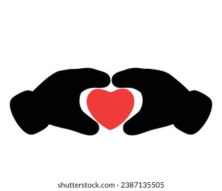 Love Heart Silhouette. Love Heart Vector Illustration.
