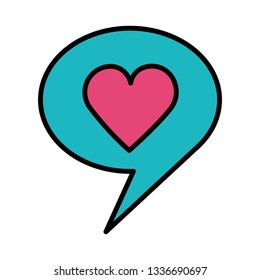 love heart speech bubble