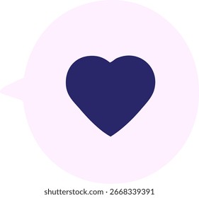 Corazón del amor en la burbuja del discurso en color de neón brillante