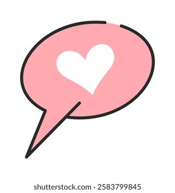 Love heart speech bubble element