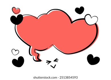 Love heart speech bubble Face color