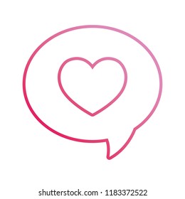 love heart speech bubble message