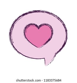 love heart speech bubble message