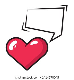 love heart speech bubble pop art elements vector illustration