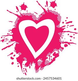 Love heart splash vector illustration