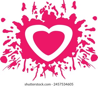 Love heart splash vector illustration