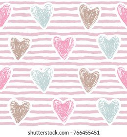 Love heart. St. Valentine's day. Vector illustration of seamless pattern.
