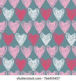 Love heart. St. Valentine's day. Vector illustration of seamless pattern.