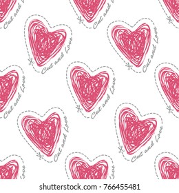 Love heart. St. Valentine's day. Vector illustration of seamless pattern.