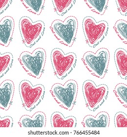 Love heart. St. Valentine's day. Vector illustration of seamless pattern.