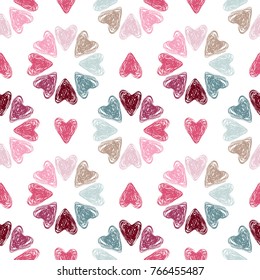 Love heart. St. Valentine's day. Vector illustration of seamless pattern.