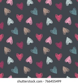 Love heart. St. Valentine's day. Vector illustration of seamless pattern.