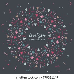 Love heart. St. Valentine's day frame. Vector illustration.