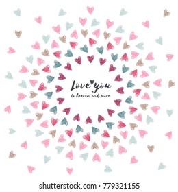 Love heart. St. Valentine's day frame. Vector illustration.