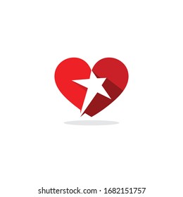 love heart star valentine logo