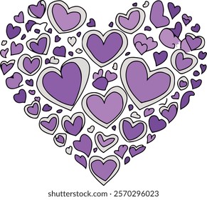 love heart stickers for love vector illustration 