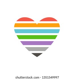 Love Heart Striped. logo illustration