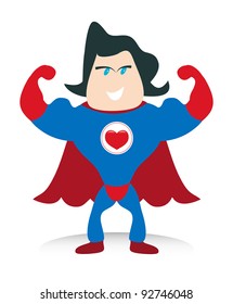 Love heart superhero.
