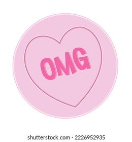Love heart Sweet Candy - OMG Message vector Illustration