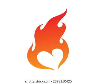 Love and Heart Symbol combined with Burn Effect visualized with Silhouette Style and Measured Gradient
