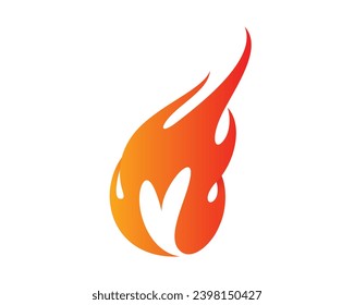 Love and Heart Symbol combined with Graceful Flaming Effect visualized with Silhouette Style and Measured Gradient 