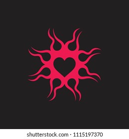 love heart symbol grunge design logo vector